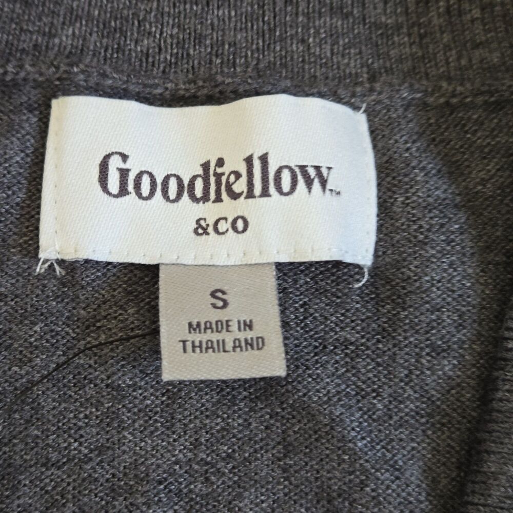 Goodfellow & Co Gray Knit Button Cardigan Sweater Short Sleeve Collared S NWT - Picture 8 of 9